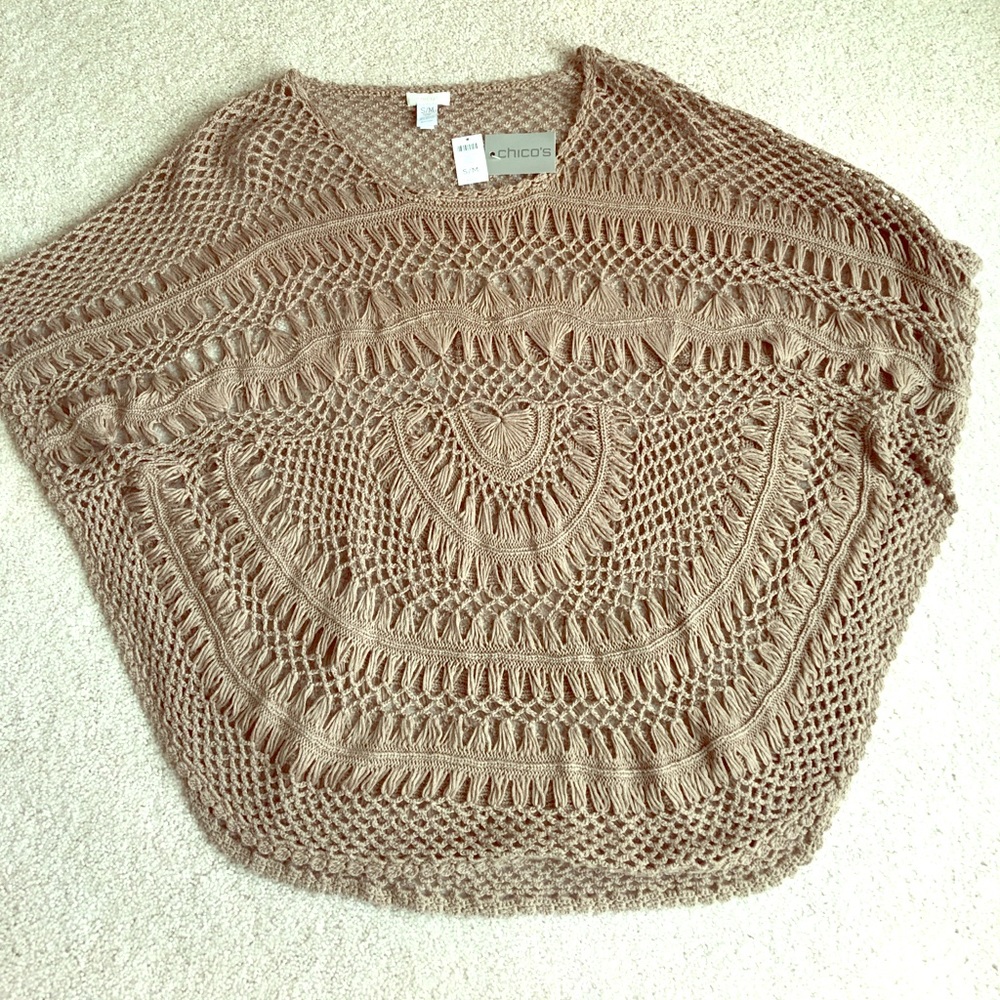 CHICOS CROCHET PONCHO